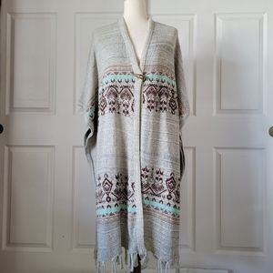 Sweater Poncho Boho Size M